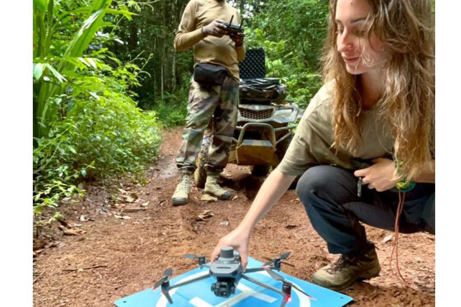 Mission pilote suivi kwata par drone thermique, à Saül